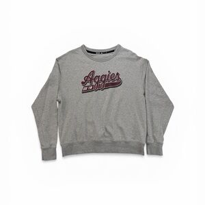 adidas Gray Crewneck Sweater with Maroon Aggies Logo